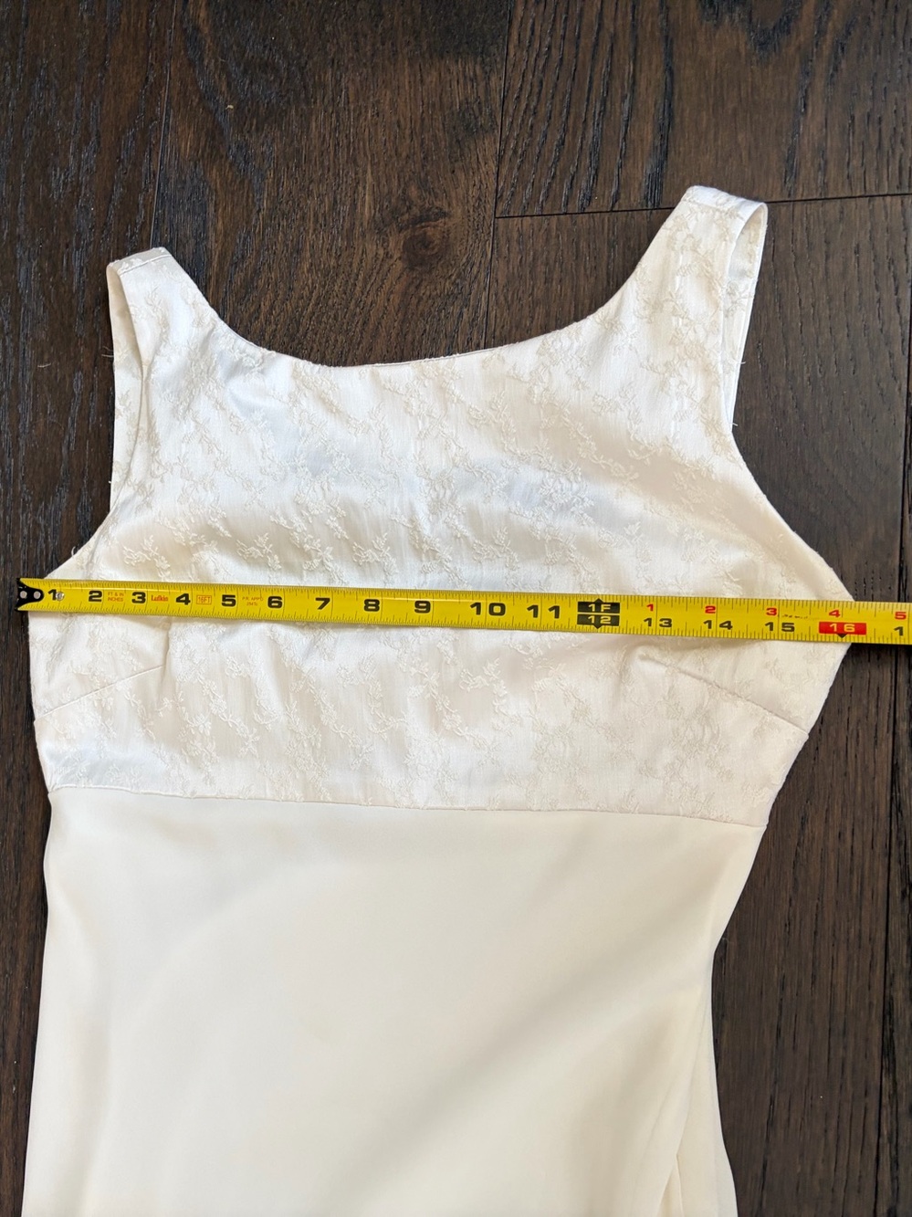 Tailor B. Moss vintage cream satin slip simple maxi dress romantic lace bodice - Picture 10 of 11